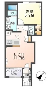 メゾンドフルール【1階】の間取り
