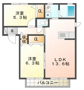 グランウェル【2階】の間取り