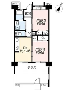 UR牟礼【1階】の間取り