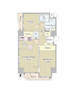 センテニアルタワー【8階】の間取り