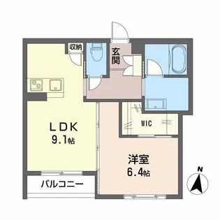 シャーメゾン リヴィエール小津【1階】の間取り