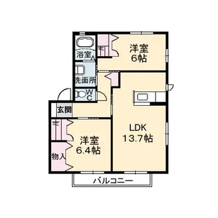 グランマスト爪崎 B棟?【2階】の間取り