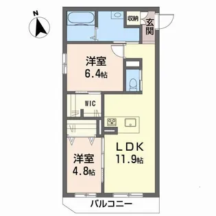 シャーメゾン石手白石【1階】の間取り
