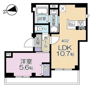 リヴェールK【4階】の間取り