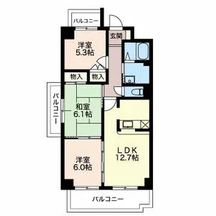 ベルフラワー笠松【2階】の間取り