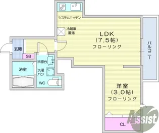 メリディアン白鳥【2階】の間取り