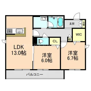 メゾンカメリア【2階】の間取り