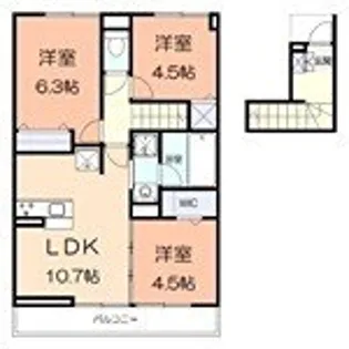 アジュールs【2階】の間取り