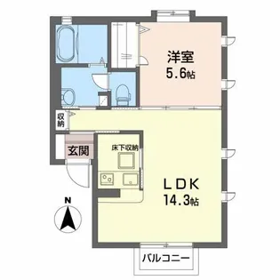 シャーメゾン・ヤマト【1階】の間取り