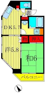 グローリアパレス壱番館【7階】の間取り
