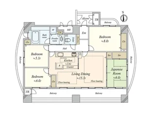 モアグレース山手通【7階】の間取り