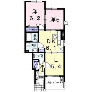 コスモス花影壱番館【1階】の間取り