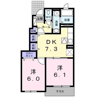 グラース・ベルD【1階】の間取り