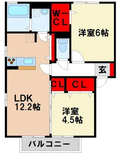 モンテ・リーヴルB【2階】の間取り
