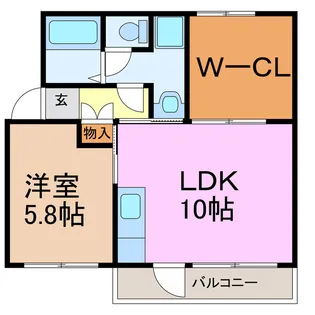 服部コーポ【4階】の間取り