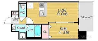 フォーゼ舟橋町【9階】の間取り