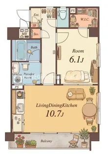 瑞光セレニテ【4階】の間取り