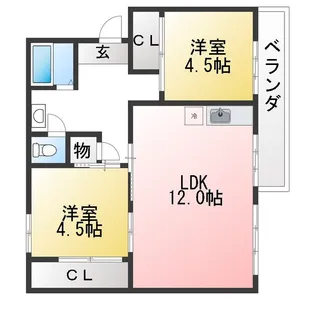 花見川団地7街区4棟【4階】の間取り