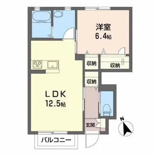 ディアコート・ヤスタ【1階】の間取り