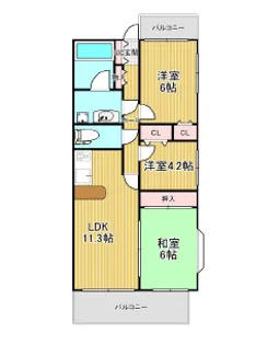 アムス松戸ブランティーク【7階】の間取り