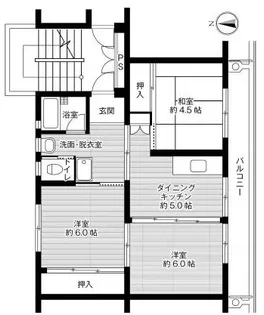 ビレッジハウス岬台【3階】の間取り