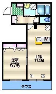 レジデンス平岩【1階】の間取り