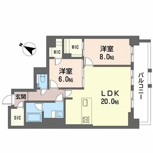 シャーメゾン エフ オーキッド 大阪城【5階】の間取り