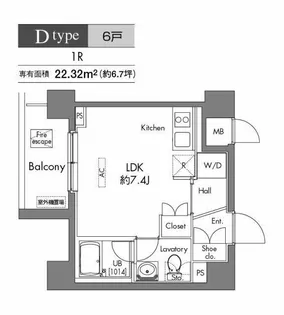 プラウドフラット早稲田【6階】の間取り