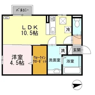 セブンワンテン K105【1階】の間取り