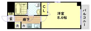ラナップスクエア南堀江【2階】の間取り