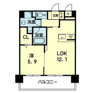 リバティハウス島崎【6階】の間取り