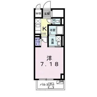 クレスト 中六【8階】の間取り