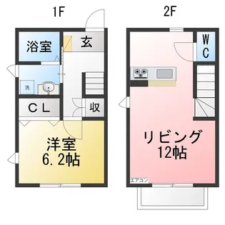 ARPEGE B棟 (アルページュ)【1階】の間取り