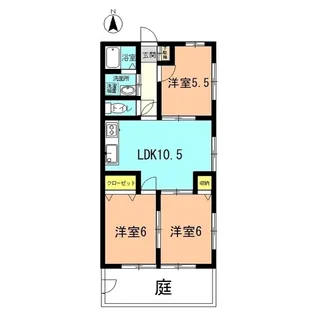 サニーハイツ湘南【1階】の間取り