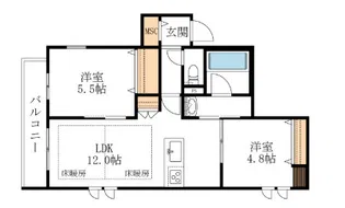 シャルール仙波【2階】の間取り
