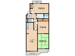 桜花城レジデンス【1階】の間取り