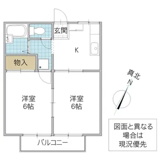 イエローハイツ下妻【1階】の間取り