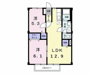 パークヒルズ涼松A【2階】の間取り