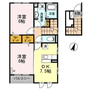 メゾン・ド・グランメールTIII【2階】の間取り