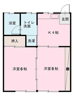 あかかコーポI【2階】の間取り