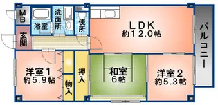 リーヴァ三日市【4階】の間取り
