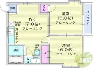 ビューラー赤坂A【2階】の間取り