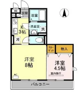 フィールド ハタ【2階】の間取り