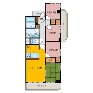 アーバンシティ長泉弐番館【3階】の間取り