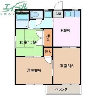 スカイハイツ【2階】の間取り