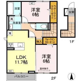 ホワイエ国富【2階】の間取り