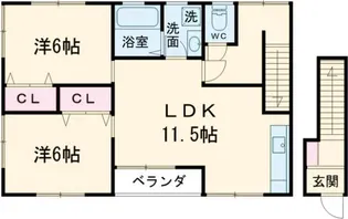 リバーサイド下田 C棟【2階】の間取り