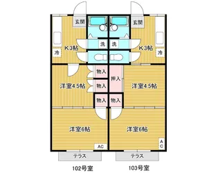 コーポノース仙台【1階】の間取り