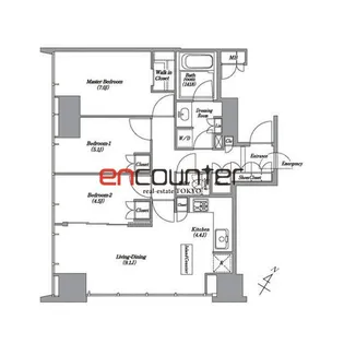レキシントンスクエア白金高輪【14階】の間取り