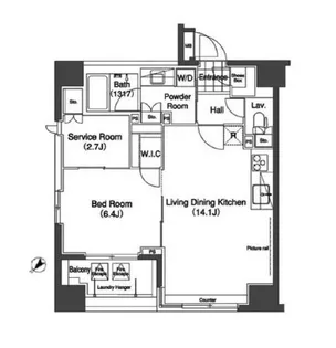 コンフォリア日本橋人形町【9階】の間取り